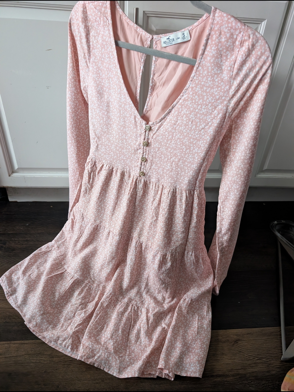 Hollister Pink Romantic Chic Floral Summer Spring Dress Size Long Small